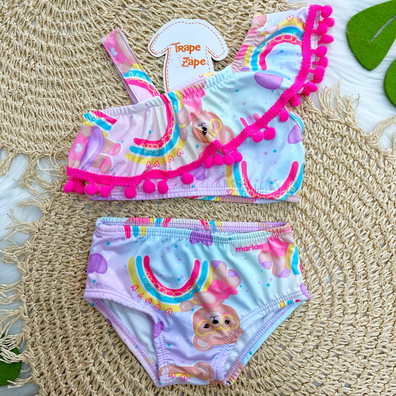 Biquini Ursinhas e Pom Pom Proteção UV50+ 